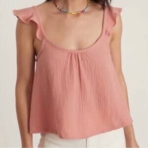 NWT Marine Layer Jude Flutter Sleeve Tank in Rosette Size XS
